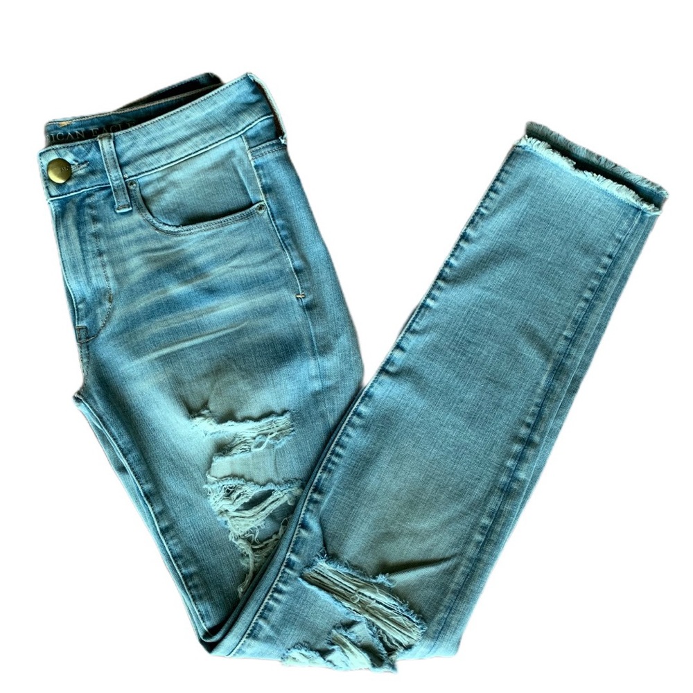 AEO 360° Super Stretch Destroyed Skinny Jeans